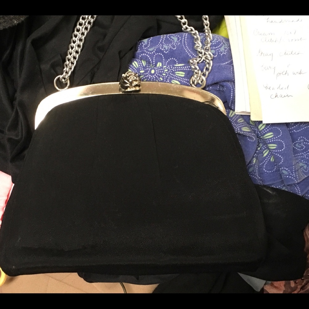 Black Fabric Evening Bag